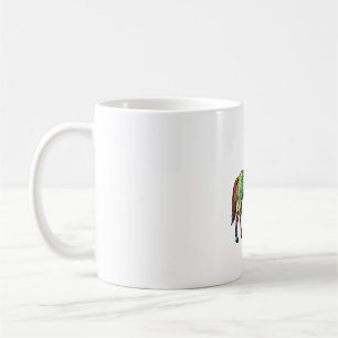 Mug Cheval Tie Dye Gravure Vintage Art Vectoriel