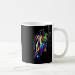 Mug Cheval Visage Main Dessinée Couleur de l'eau Splas