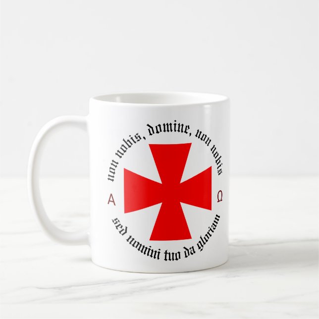 Mug Chevalier modèle Alpha-Omega Non Nobis Domine (Gauche)