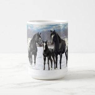 Mug Chevaux Appaloosa Noir En Neige