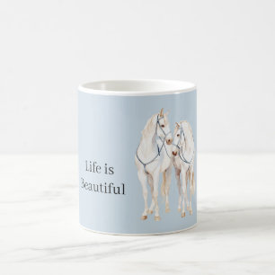 Mug Chevaux blancs Baby Blue