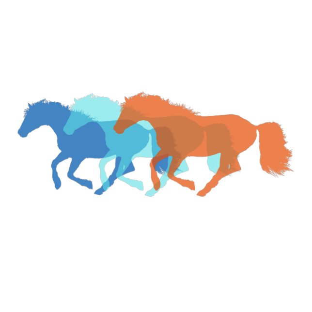 Mug Chevaux Colorés en Course (Créateur téléchargé)