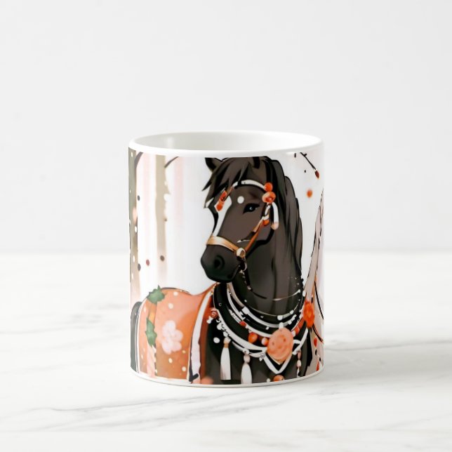 Mug Chevaux dans une forêt rouge (Centre)