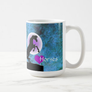 Mug Chevaux de coeur V (bleu/vert)