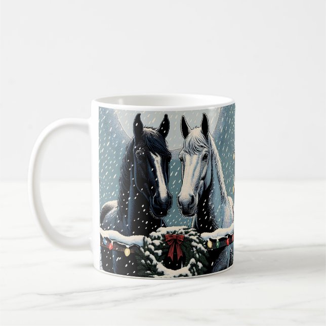 Mug Chevaux de fête | Joyeux Noël (Gauche)