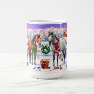 Mug Chevaux de Noël en neige