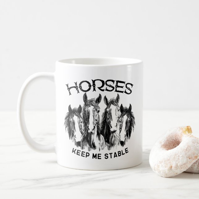 Mug Chevaux Gardez-Moi Stable - Chevaux Animaux Amateu (Avec donut)