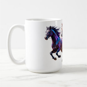 Mug Chevaux Mystiques Néon Galactiques en Course Paire