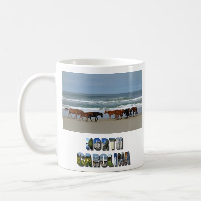 Mug Chevaux sauvages - Banques extérieures OBX NC Coro (Gauche)