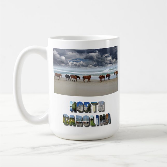 Mug Chevaux sauvages - Banques extérieures OBX NC Coro (Gauche)