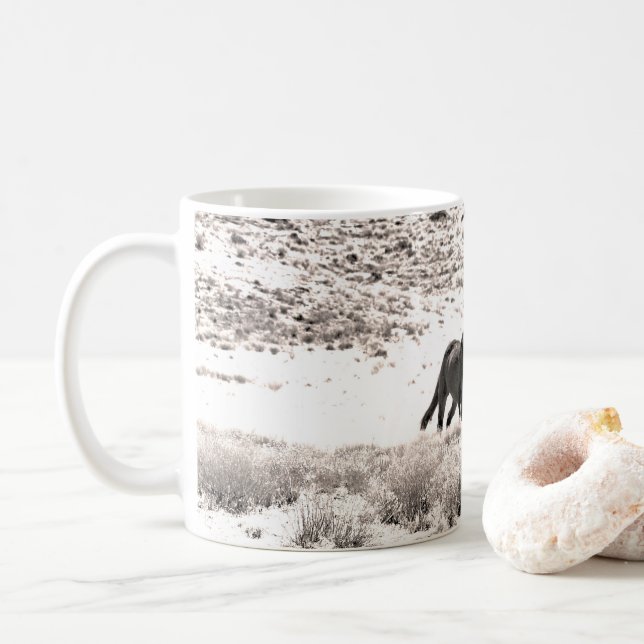 Mug Chevaux sauvages du désert de l'Ouest  (Avec donut)