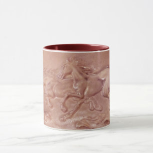 Mug - Chevaux sauvages en rouge