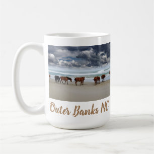 Mug Chevaux sauvages Outer Banks OBX NC Corolla