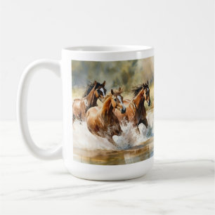 Mug Chevaux sauvages qui courent Brown couleur noire