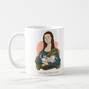 Mug Cheveux de chat ne se soucient pas mignon Mona Lis