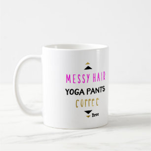 Mug Cheveux Messy Yoga Pants Café Personnalisé Chic