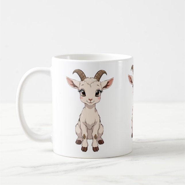 Mug Chèvre Anime mignonne aux yeux grands (Gauche)
