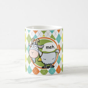 Mug Chèvre drôle ; Motif à motifs de losanges color