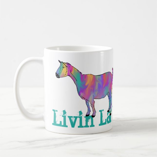 Mug Chèvre Drôle Slogan Livin La Vida Goata Funky Arts (Gauche)
