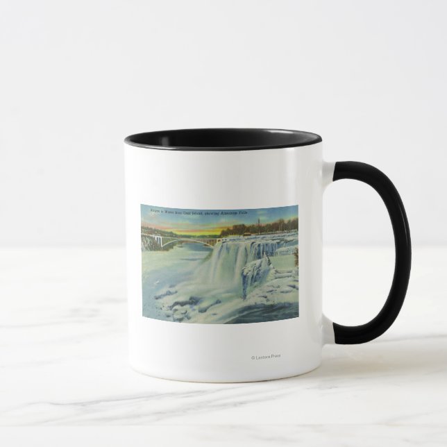 Mug Chèvre Vue des chutes américaines en hiver (Droite)