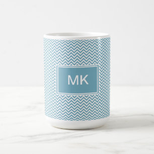 Mug Chevron bleu avec Monogramme