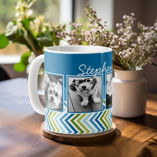 Mug Chevrons colorés de collage de photo d'Instagram