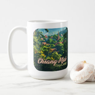 Mug Chiang Mai Thaïlande Asie Temples Monts Vintages