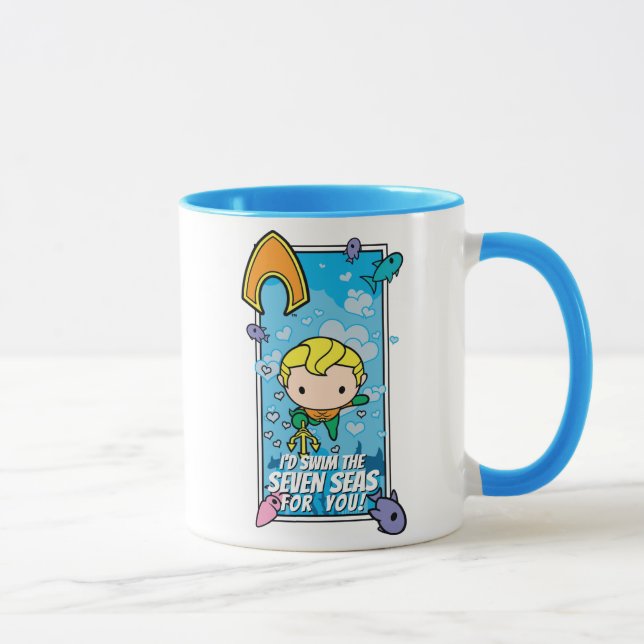 Mug Chibi Aquaman - Je nagerai Les Sept Mers (Droite)