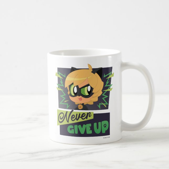 Mug Chibi Cat Noir n'abandonne jamais (Droite)
