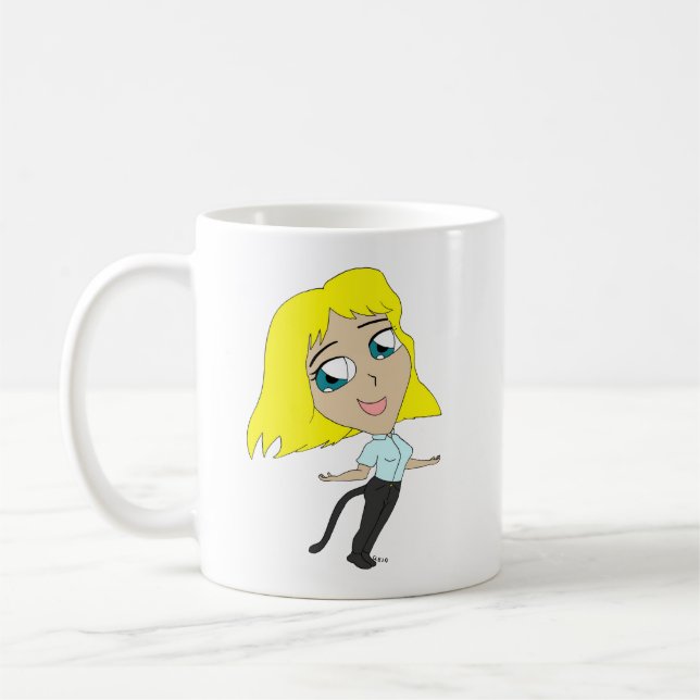 Mug chibi fille avec une queue (Gauche)