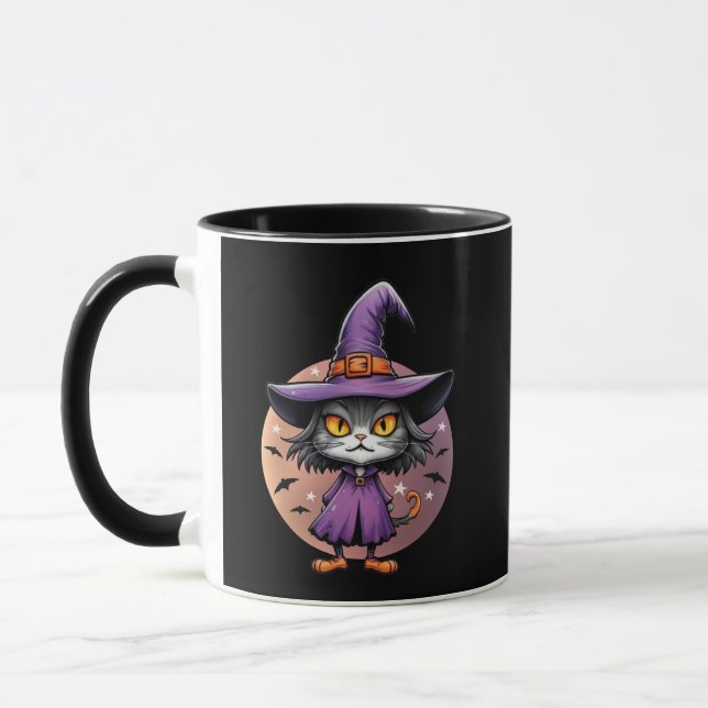 Mug Chibi Halloween sorcière chat (Gauche)