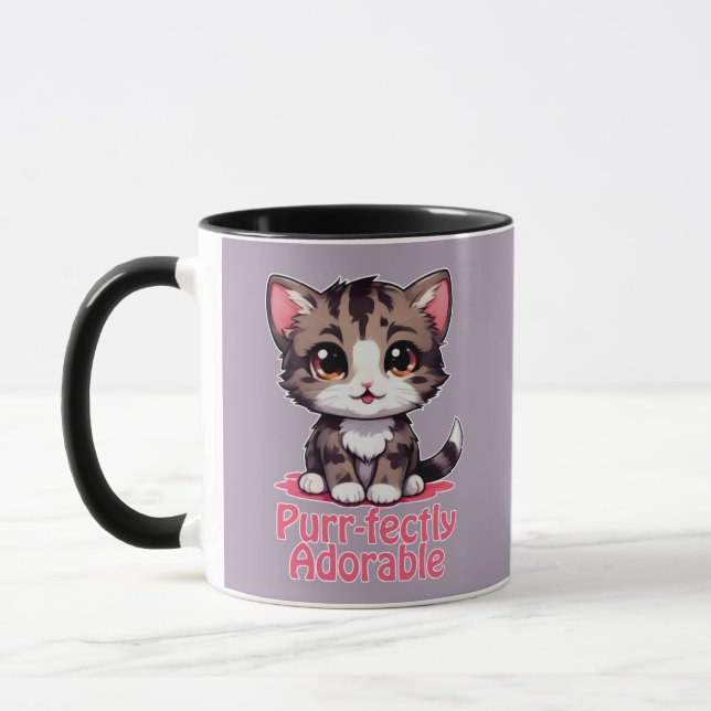 Mug Chibi Kawaii Kitten Purr parfaitement adorable en  (Gauche)