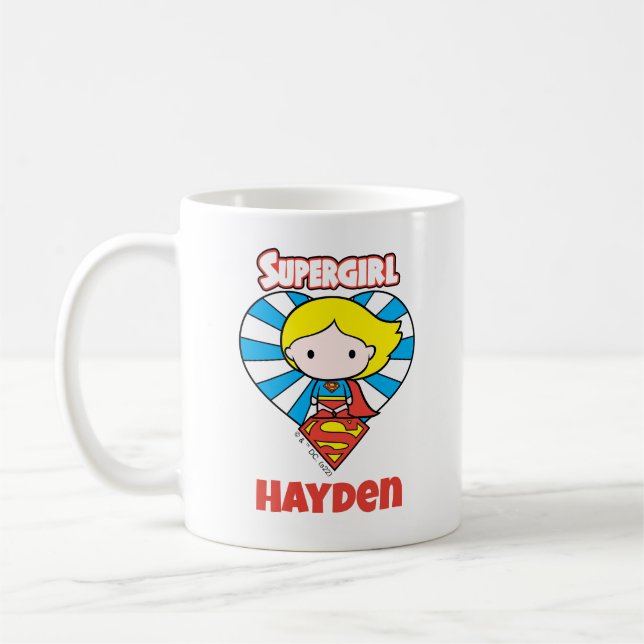 Mug Chibi Supergirl Starburst Coeur et logo (Gauche)