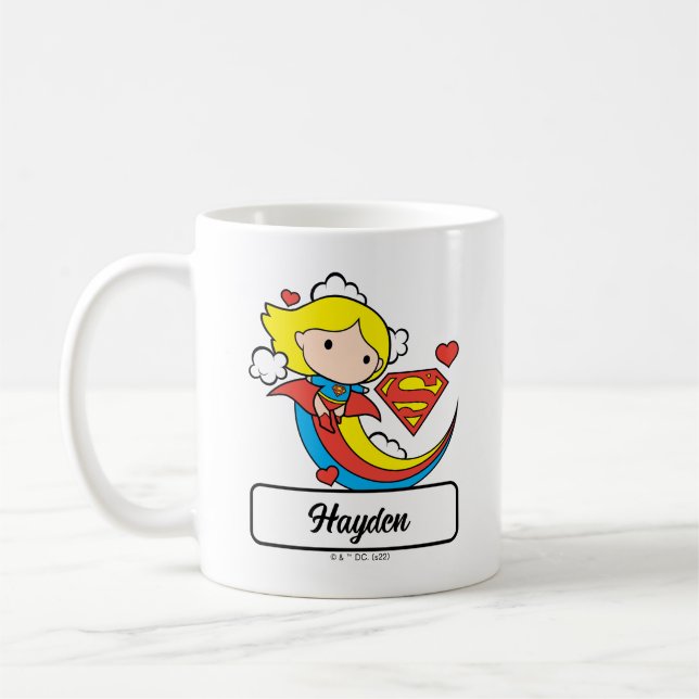 Mug Chibi Supergirl volant arc-en-ciel (Gauche)