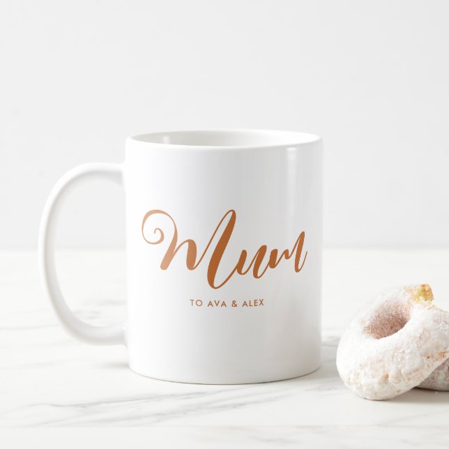 Mug Chic Boho moderne avec des noms Fête des Mères mam (Avec donut)