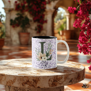 Mug Chic Boho Pure avec Monogramme Floral Lily