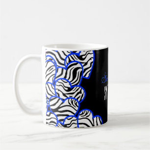 Mug Chic Cobalt Sweet 16 Zebra Heart Design Nom