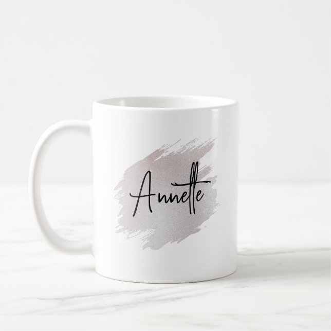 Mug Chic glittery brushstroke personalized  (Gauche)