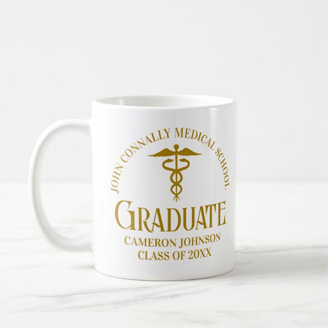 Mug Chic Gold Médicale School Graduate sur mesure (Gauche)