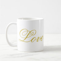 Chic Gold Script White Love Mariage Calligraphie