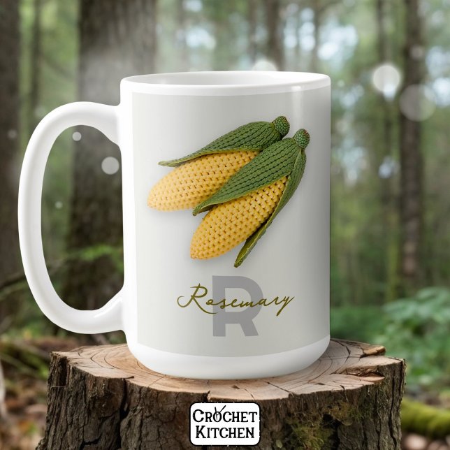 Mug Chic Grand-mère's Garden Moderne Crochet Nom du ma (Créateur téléchargé)