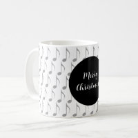 Chic Houndstooth Notes musicales Joyeux Noël