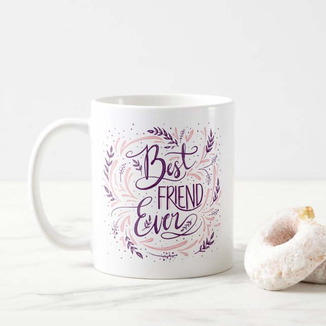 Mug Chic Lettré À La Main Meilleur Ami Jamais Personna (Avec donut)