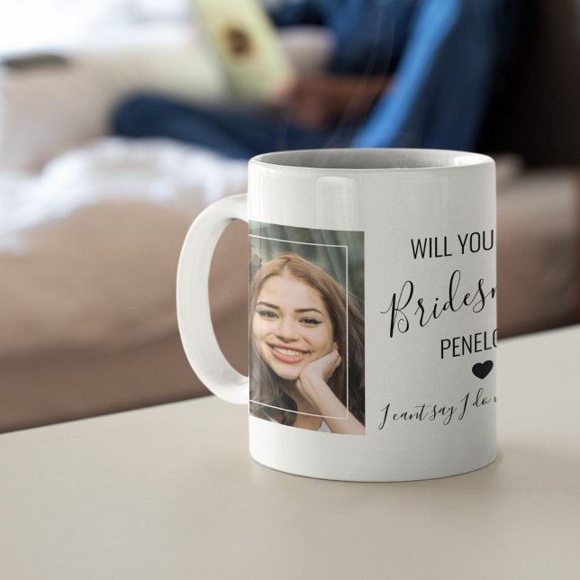 Mug Chic Minimal Photo | Serez-vous ma demoiselle d'ho (Créateur téléchargé)