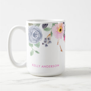 Mug Chic Motif Floral Botanique Monogrammé