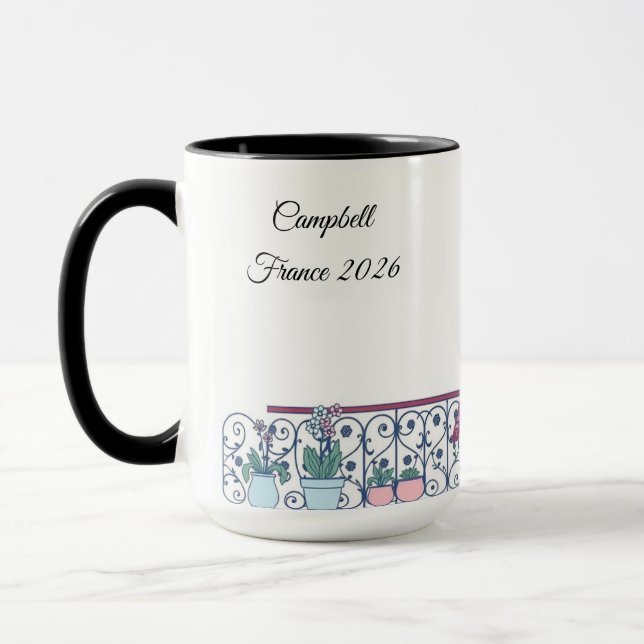 Mug Chic Parisian Window Haussmann Style Custom Name (Gauche)