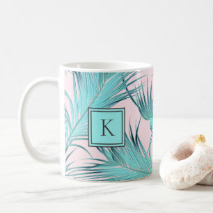 Mug Chic tendance palmiers côtiers Motif avec Monogram