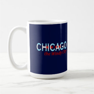 Mug Chicago la ville venteuse, conception de drapeau