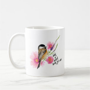 Mug Chickadee Black Capped Aquarelle Avec Dit