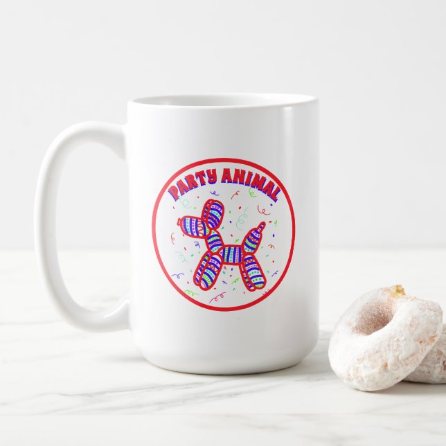 Mug Chien à ballons de fête (Avec donut)